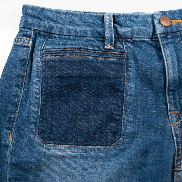 Genetic Bardot Skinny Jeans Womens 30 Blue Patch Pocket Raw Hem Ankle UU08X - Picture 5 of 8